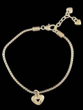 Brighton "Golden Spring" 2‑Tone Heart Anklet RETIRED - EUC